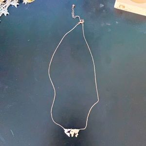 World map necklace , light gold
